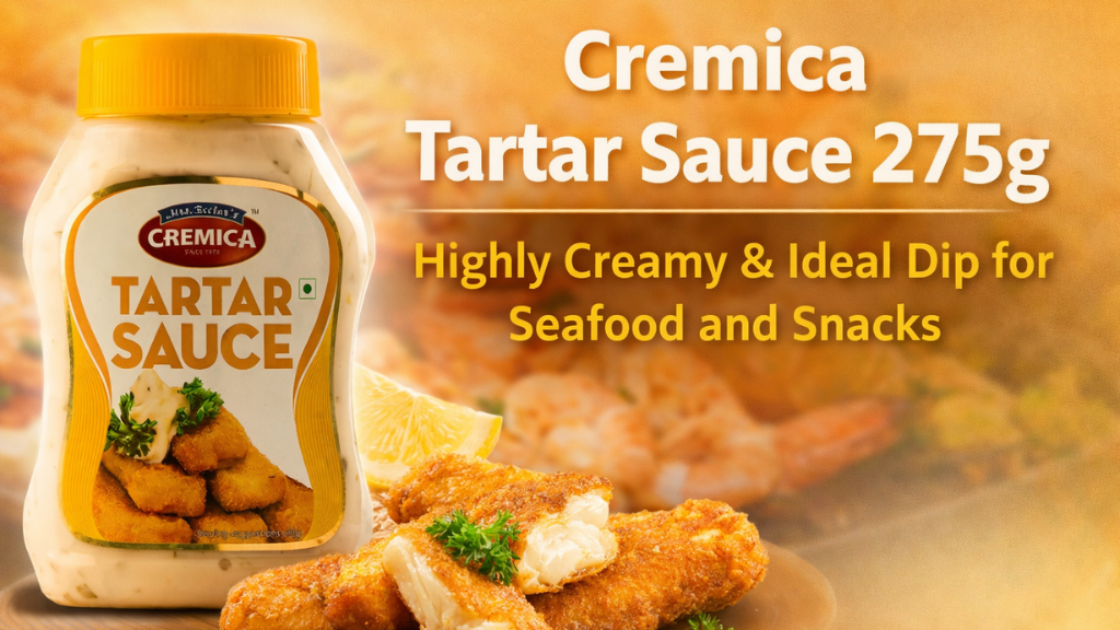 Cremica Tartar Sauce 275g - Highly Creamy &amp; Ideal Dip for Seafood and Snacks